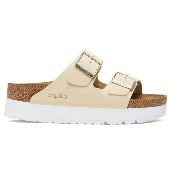 New in Box! Birkenstock Arizona pap flex platform sandals in ECRU size 36 uk - Picture 8 of 13